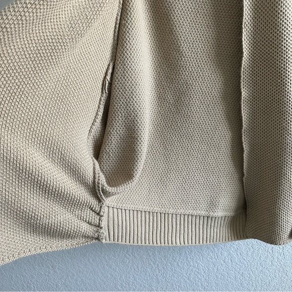 Khaki Dolman Sleeve Open Front Knit Cardigan Sweater - Picture 4 of 7